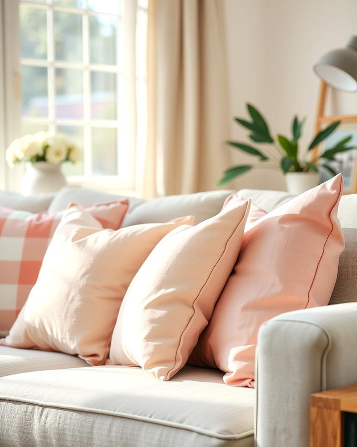 Pink Throw Pillows for Effortless Charm - 30 Pink Living Room Ideas