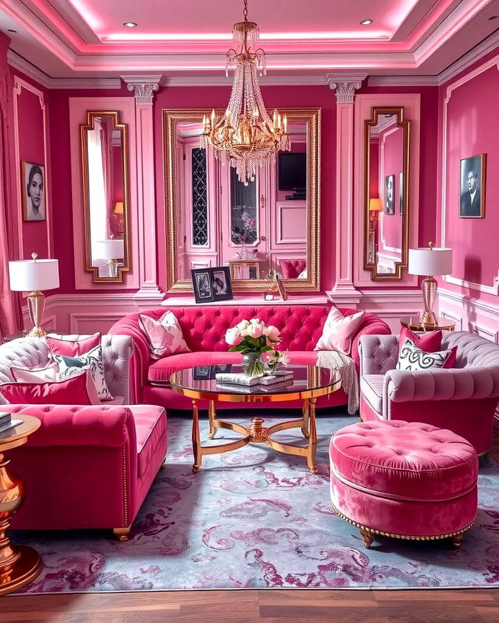 Pink Velvet Furniture - 25 Pink Room Ideas