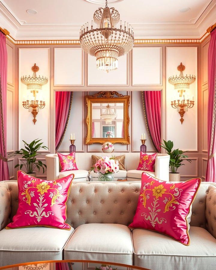 Pink and Gold Accents for a Glamorous Touch - 25 Pink Room Ideas