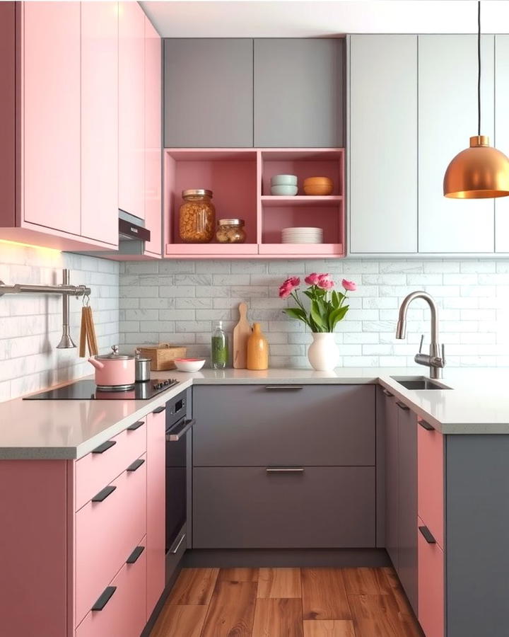 Pink and Gray Color Palette - 30 Pink Kitchen Ideas