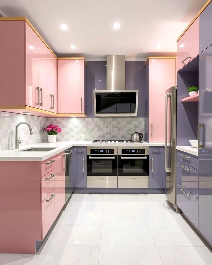 Pink and Gray Color Scheme - 30 Pink Kitchen Ideas