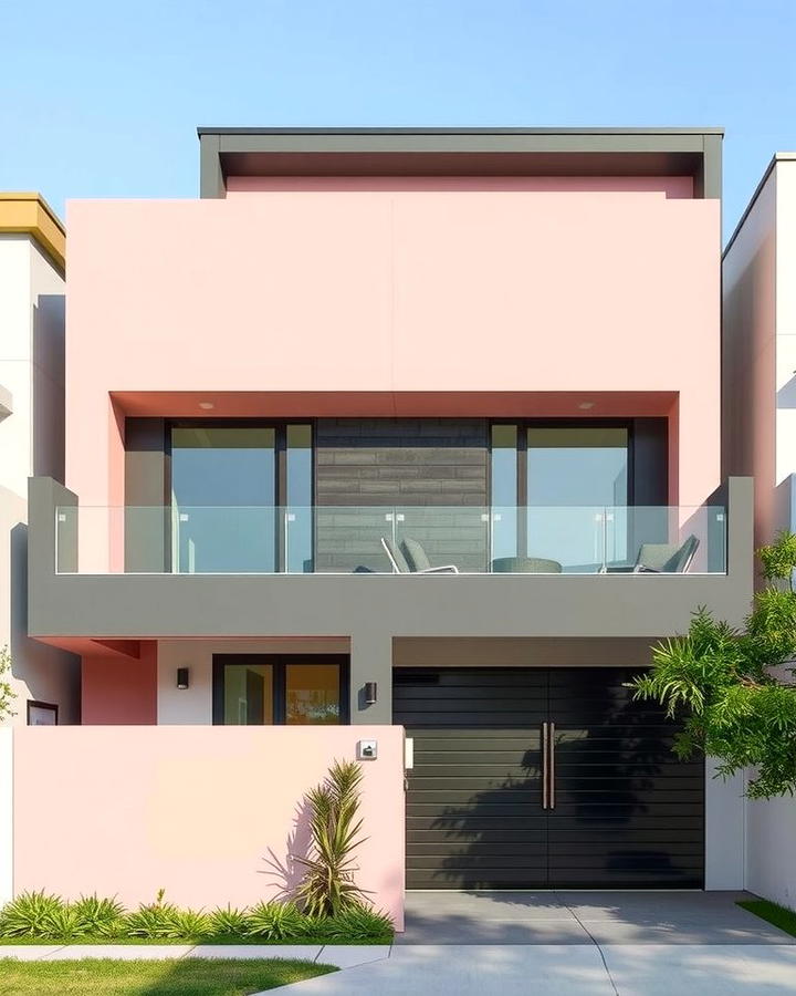 Pink and Gray Two Tone Design - 25 Pink House Exterior Ideas