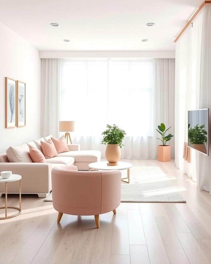 Pink and White Minimalism - 30 Pink Living Room Ideas