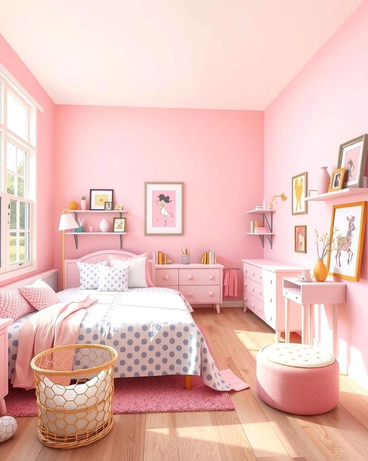 Pink and White Polka Dot Decor - 25 Pink and White Bedroom Ideas