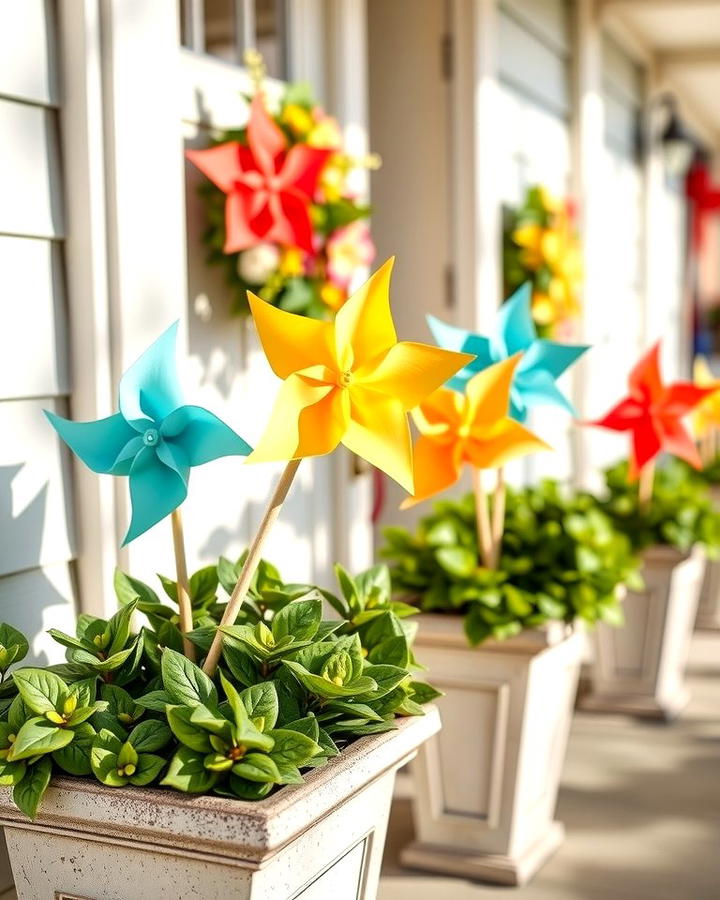 Pinwheel Decorations - 25 Summer Front Door Decor Ideas