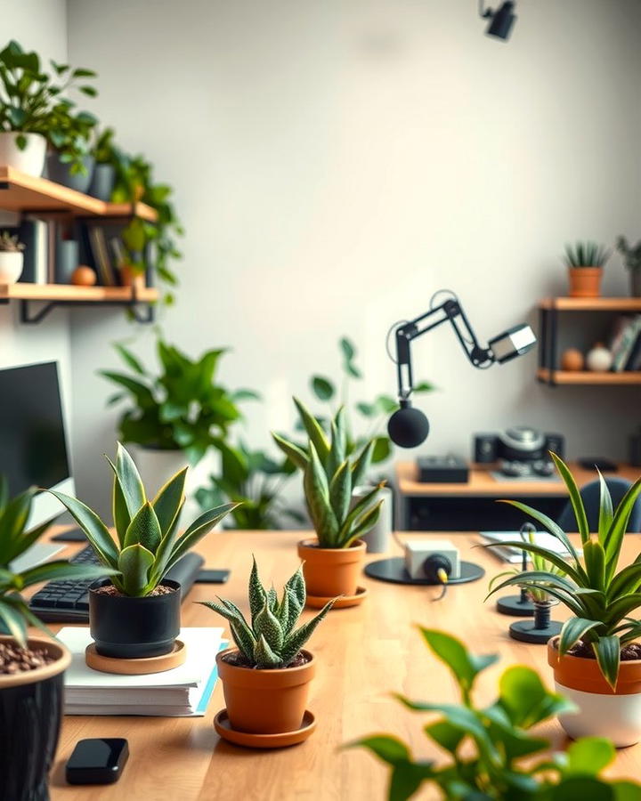 Plants for a Fresh and Inviting Atmosphere - 25 Podcast Room Ideas