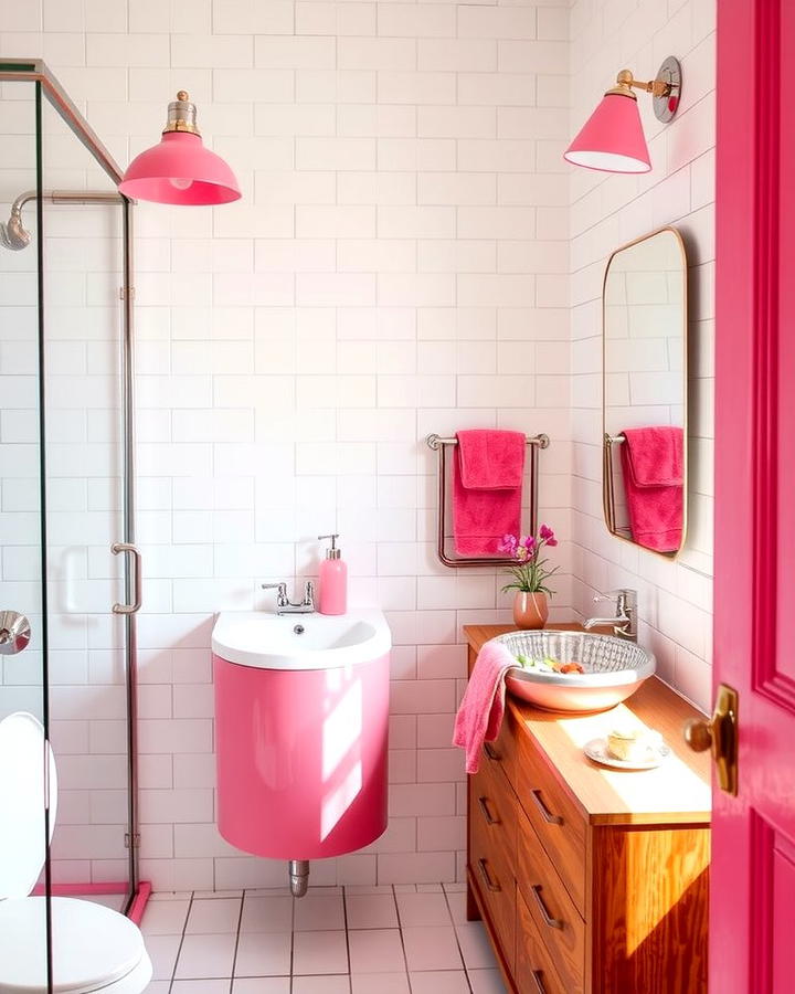 Playful Pink Shades - 30 Colorful Bathroom Ideas