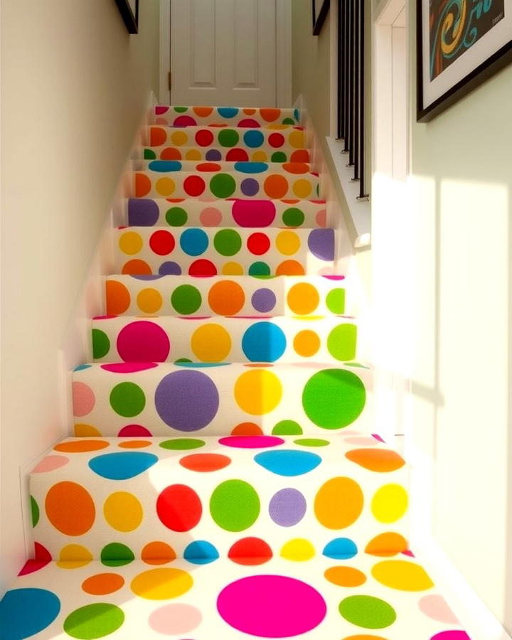 Playful Polka Dot Designs - 25 Stair Runner Ideas