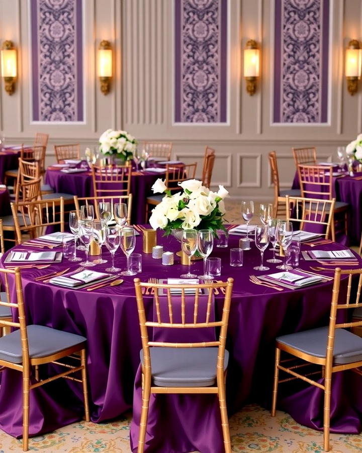 Plum Table Linens - 30 Purple Wedding Theme Ideas