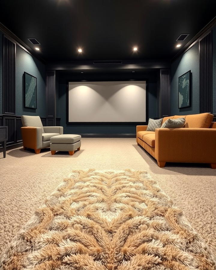 Plush Carpeting - 30 Media Room Ideas