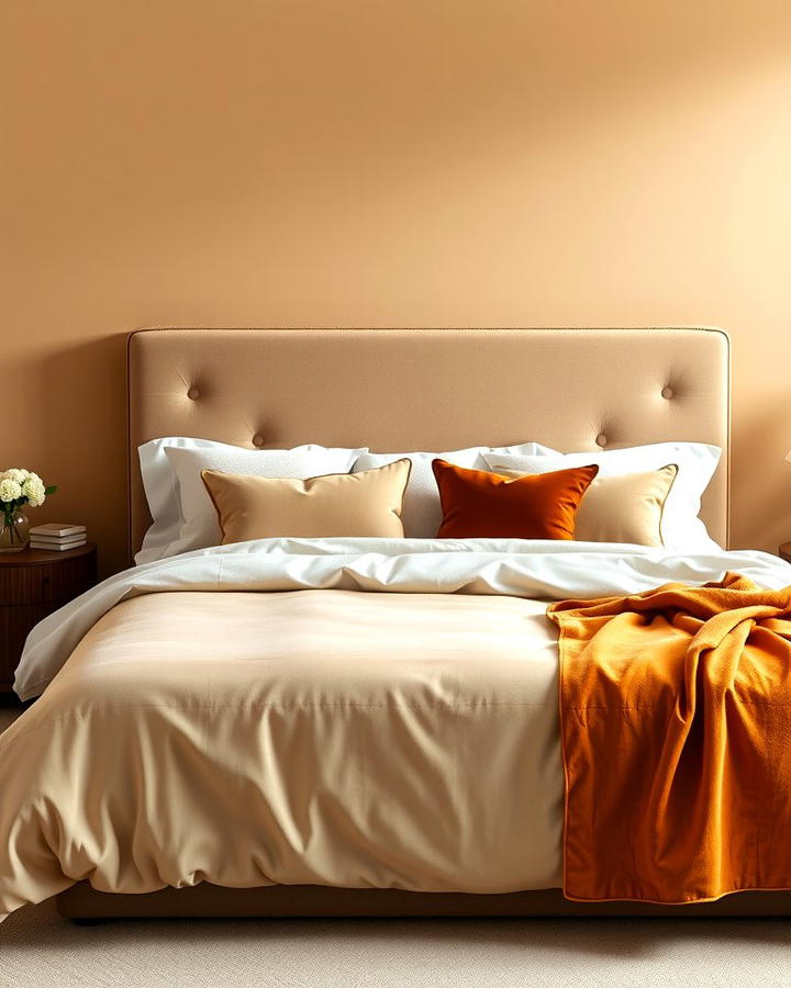 Plush Comfort with Velvet Accents - 25 Tan Bedroom Ideas