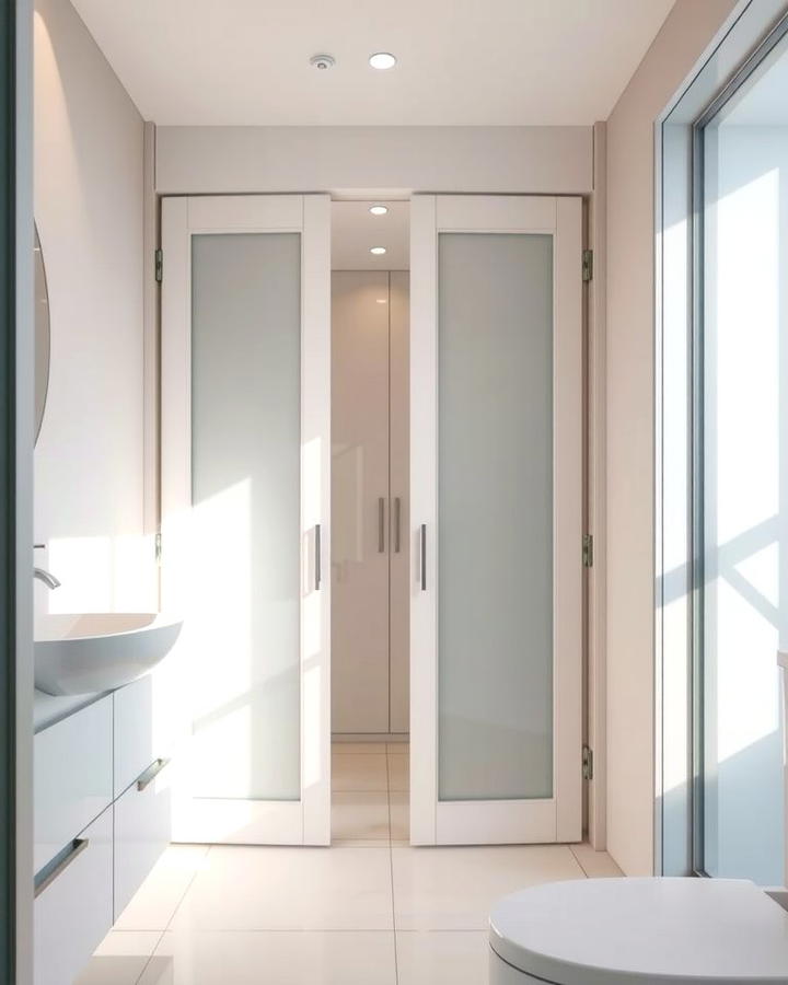 Pocket Doors for Better Flow - 25 Small Bathroom Walk-in Shower Ideas