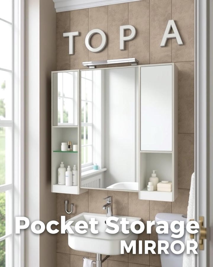 Pocket Storage Mirrors - 25 Small Ensuite Design Ideas