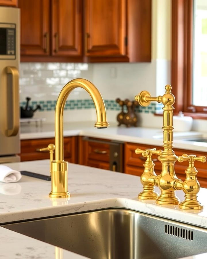 Polished Brass Fixtures - 25 Traditional Kitchen Ideas