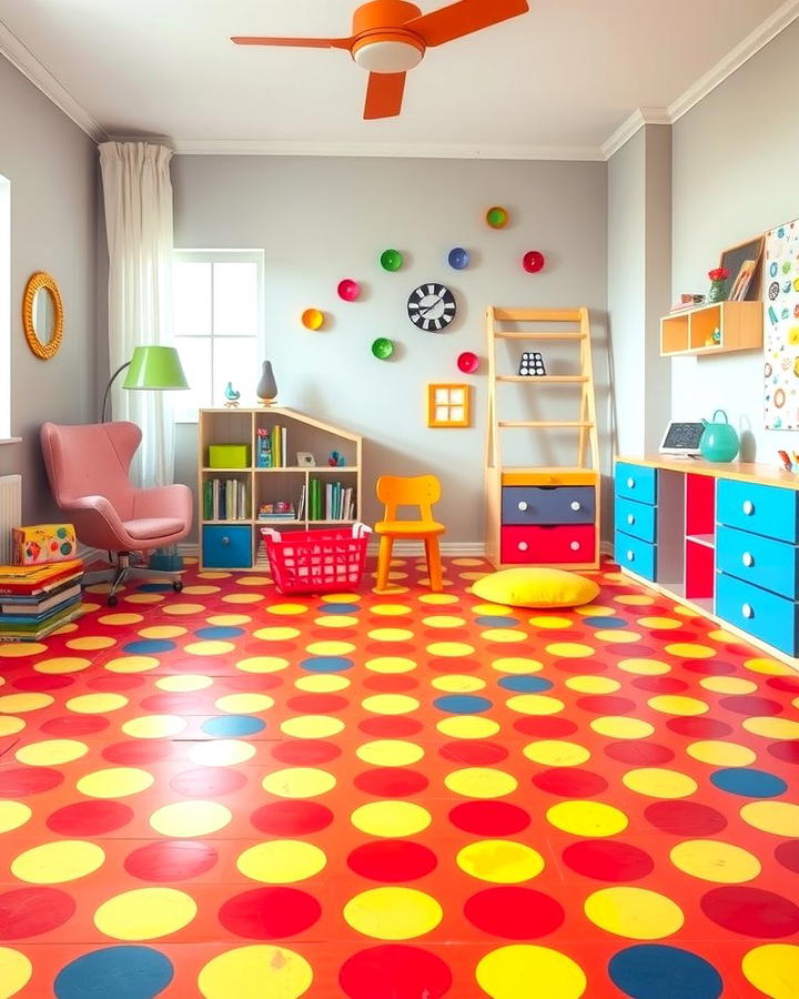 Polka Dot Delight - 25 Painted Floor Ideas