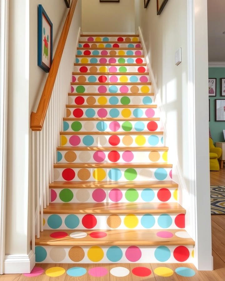 Polka Dot Playfulness - 25 Painted Stair Ideas