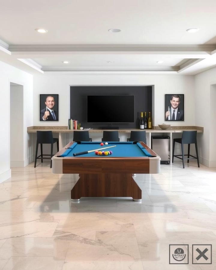 Pool Table Rooms with Built In Bars - 25 Pool Table Room Ideas