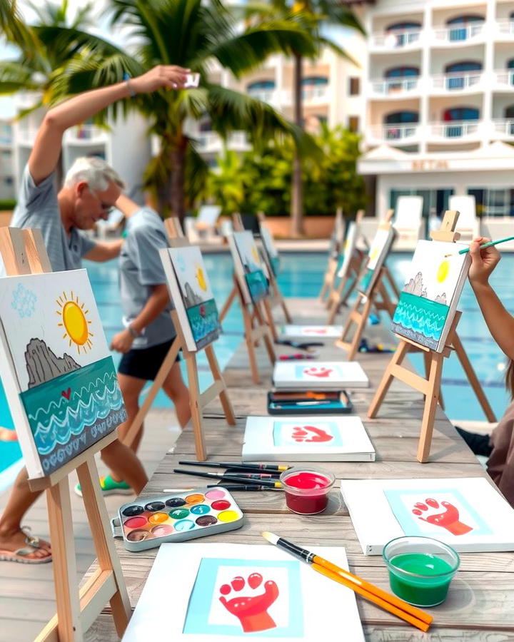 Poolside Art Station - 25 Pool Party Ideas