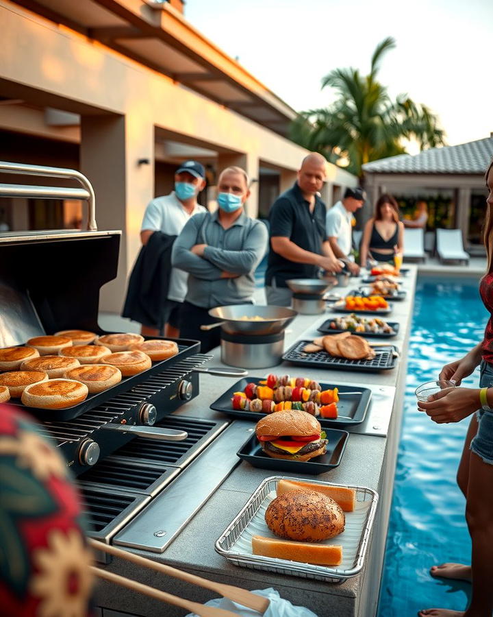 Poolside BBQ Station - 25 Pool Party Ideas