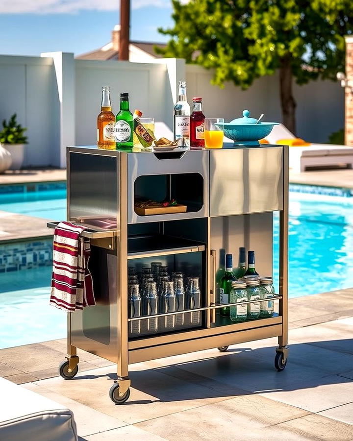 Poolside Bar Carts - 25 Pool Decor Ideas