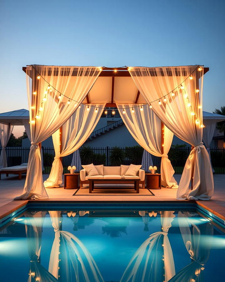 Poolside Cabana or Canopy - 25 Pool Decor Ideas