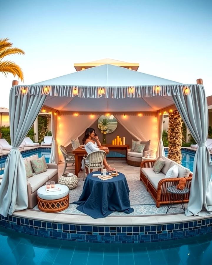Poolside Cabanas or Tents - 25 Pool Party Ideas