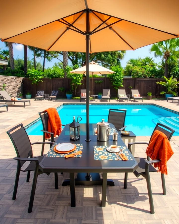 Poolside Dining Area - 25 Pool Decor Ideas