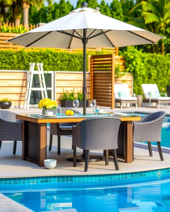 Poolside Dining Area - 25 Pool Patio Ideas