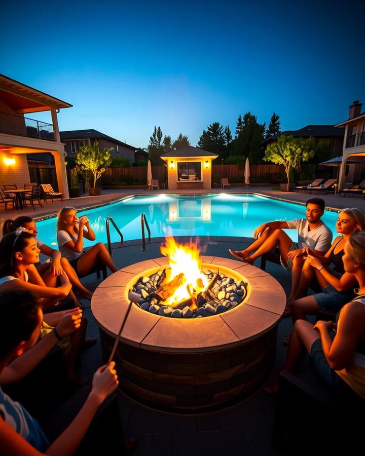 Poolside Fire Pit - 25 Pool Party Ideas
