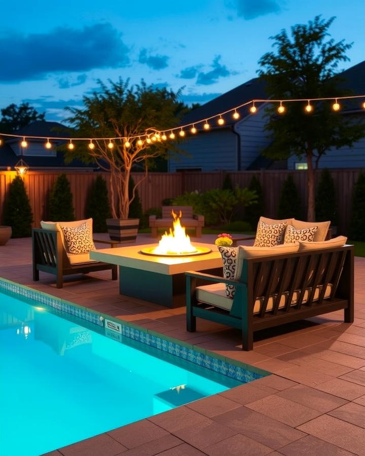 Poolside Fire Pits - 25 Pool Decor Ideas