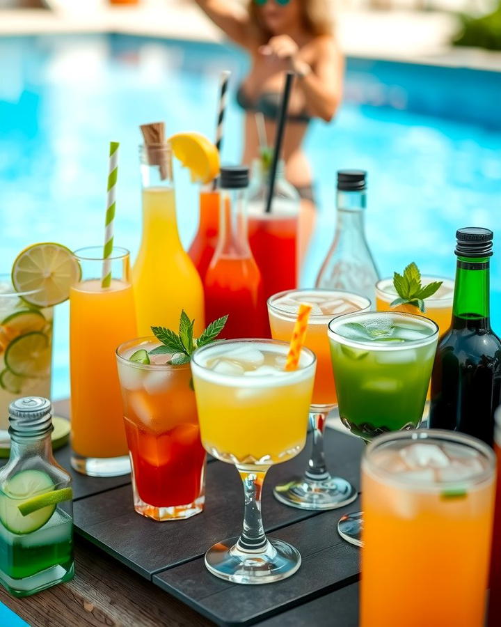 Poolside Mocktail Station - 25 Pool Party Ideas