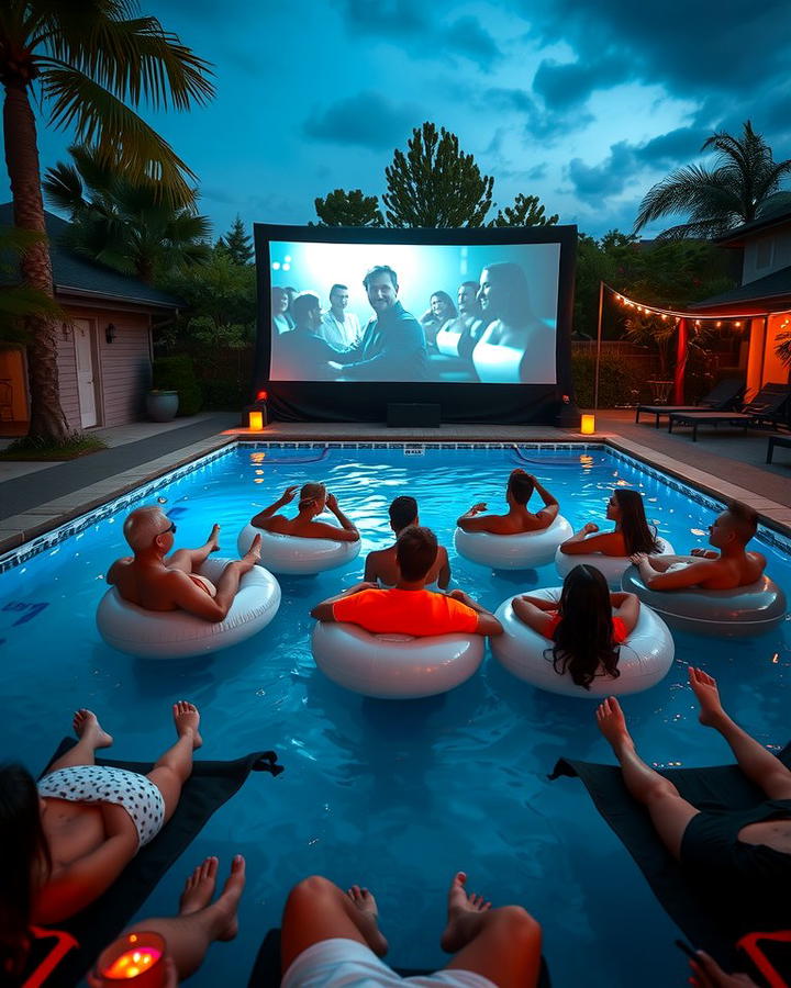 Poolside Movie Night - 25 Pool Party Ideas