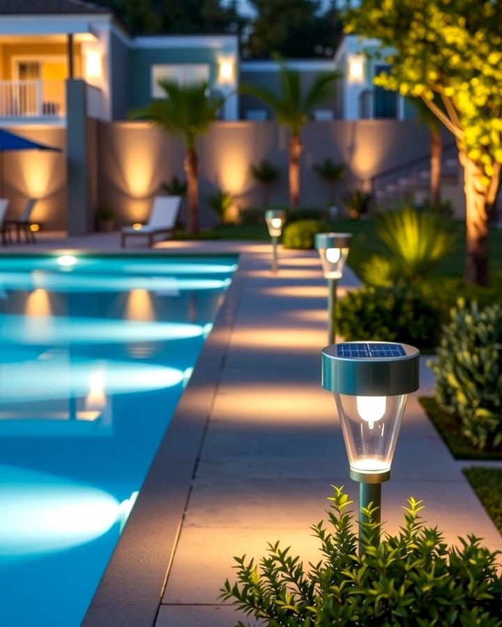 Poolside Pathway Lights - 25 Pool Lighting Ideas