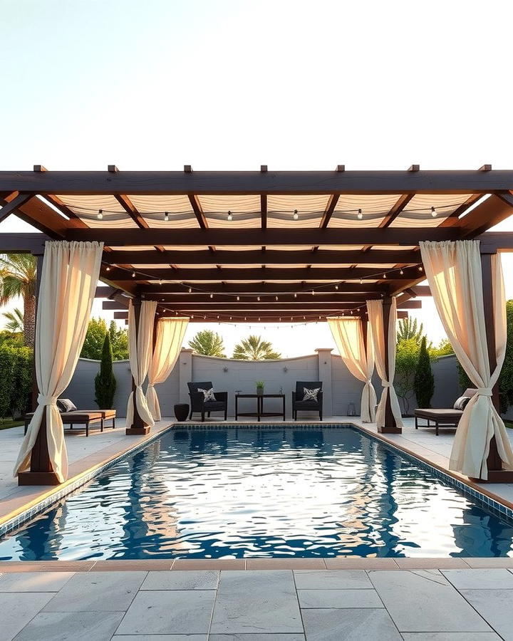 Poolside Pergola - 25 Semi Inground Pool Ideas