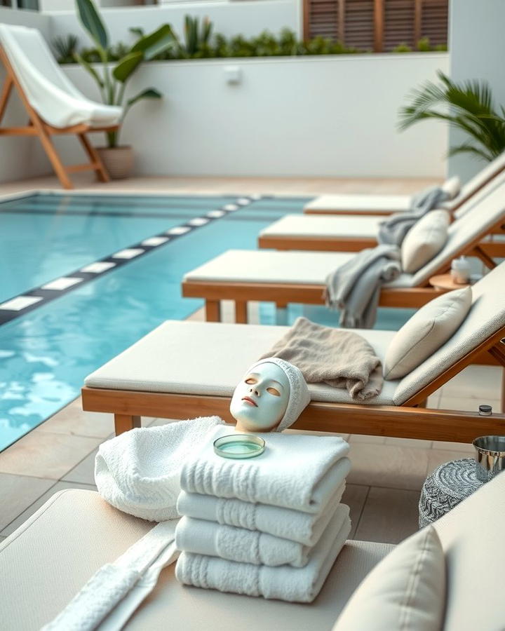 Poolside Spa Area - 25 Pool Party Ideas