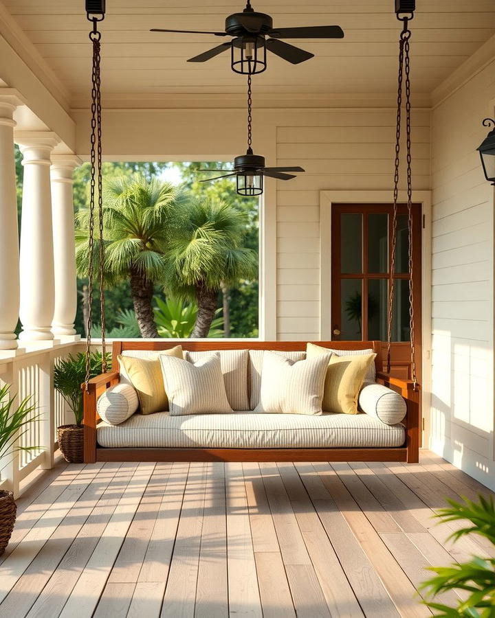 Porch Swing Beds - 30 Large Front Porch Ideas