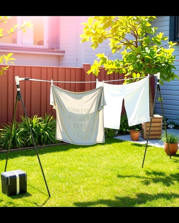 Portable Clothesline for On the Go Use - 25 Outdoor Clothesline Ideas