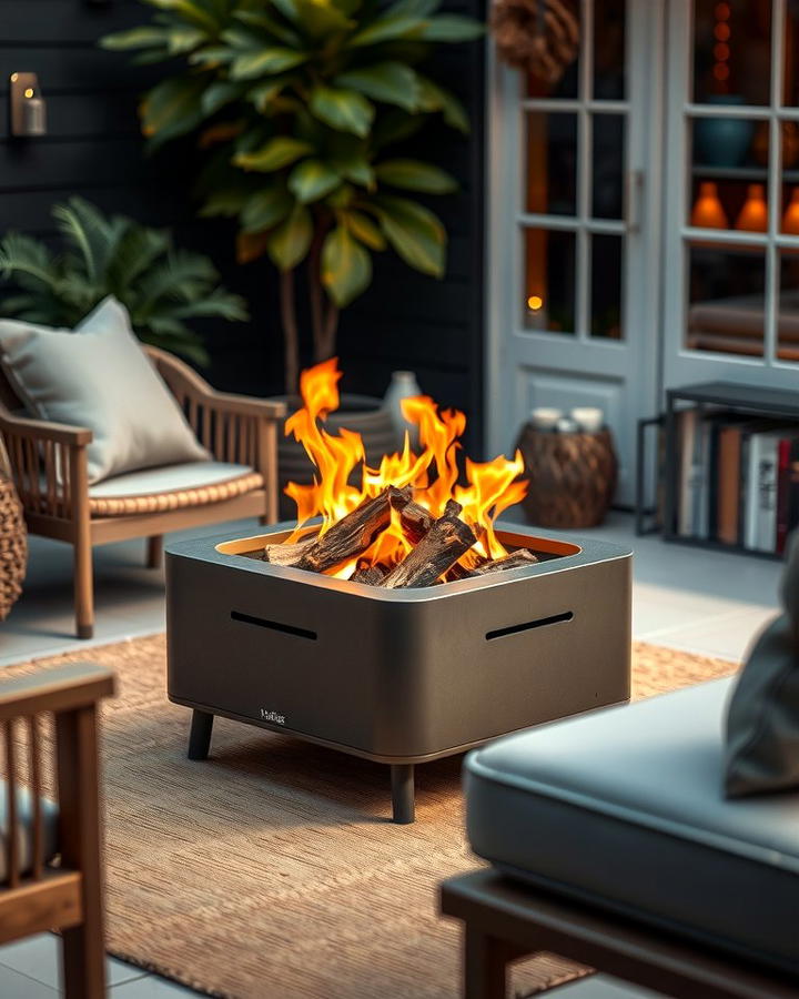 Portable Firepit for Flexibility - 25 Patio Ideas With Firepit