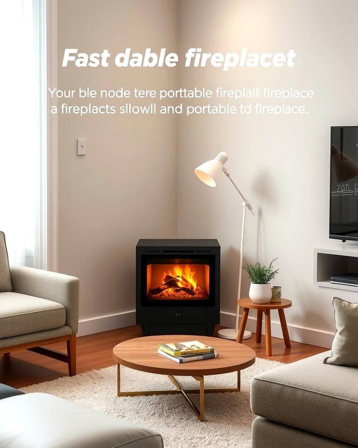 Portable Fireplaces for Versatile Warmth - 25 Small Living Room Fireplace Ideas