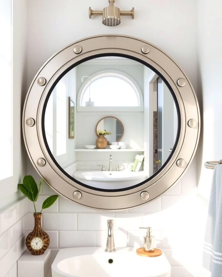 Porthole Inspired Mirrors - 25 Nautical Decor Ideas