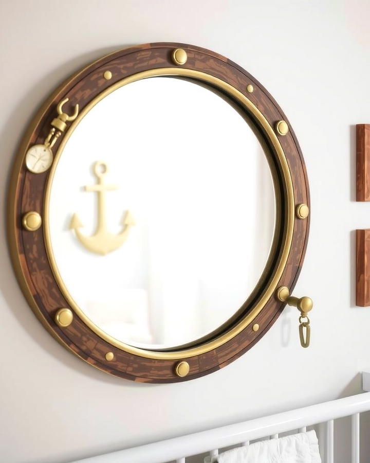 Porthole Mirror Decor - 25 Nautical Nursery Ideas