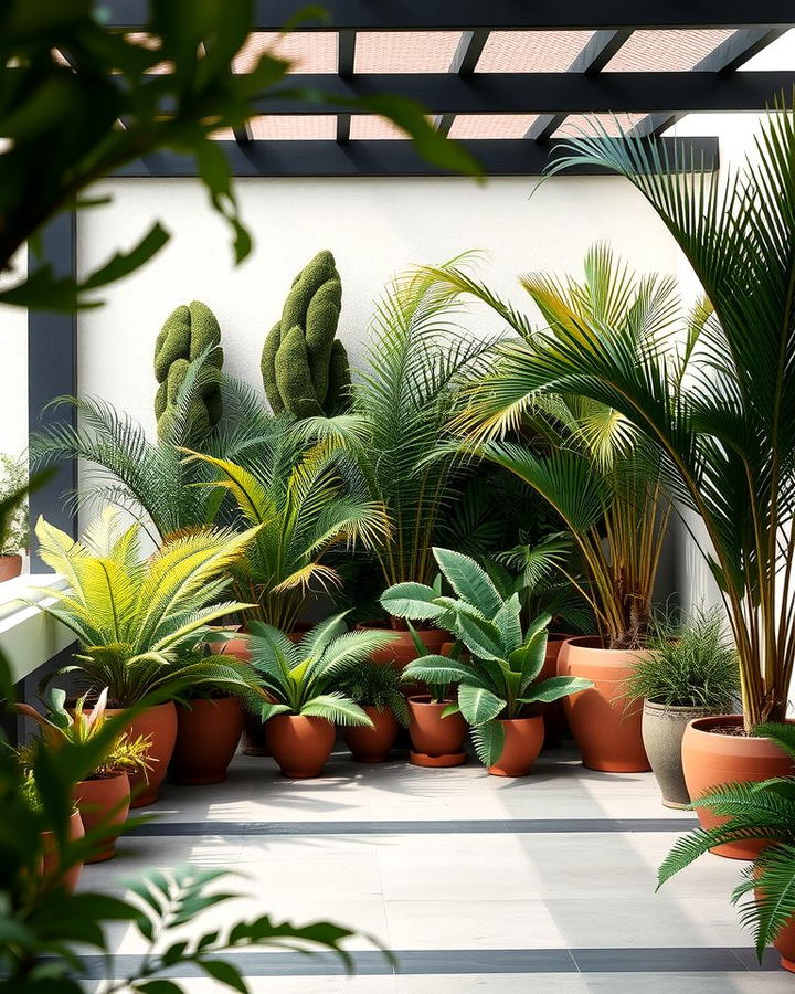 Potted Plant Barriers - 25 Privacy Patio Ideas