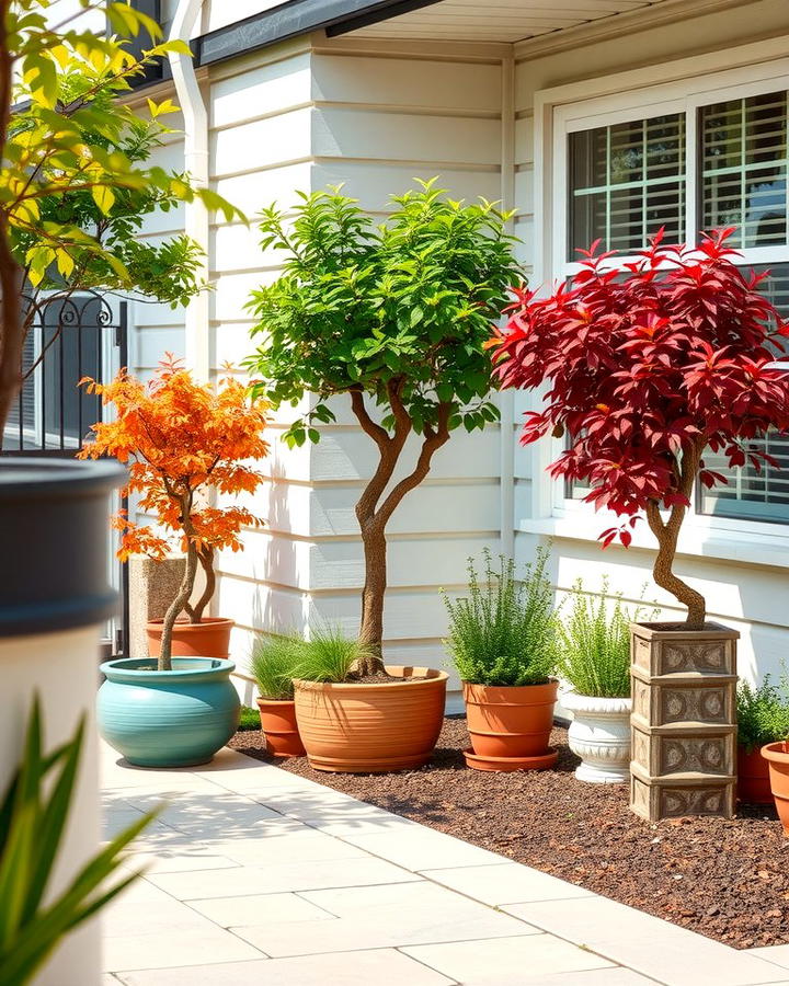 Potted Tree Accents - 25 Patio Small Garden Ideas