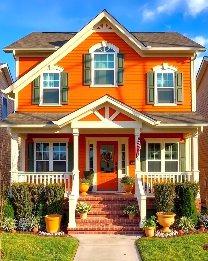 Pumpkin Orange for a Festive Year Round Look - 25 Orange House Exterior Ideas