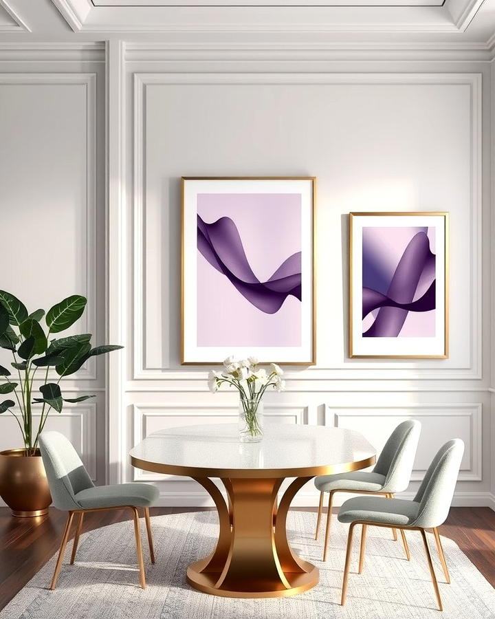 Purple Art Pieces - 25 Purple Dining Room Ideas