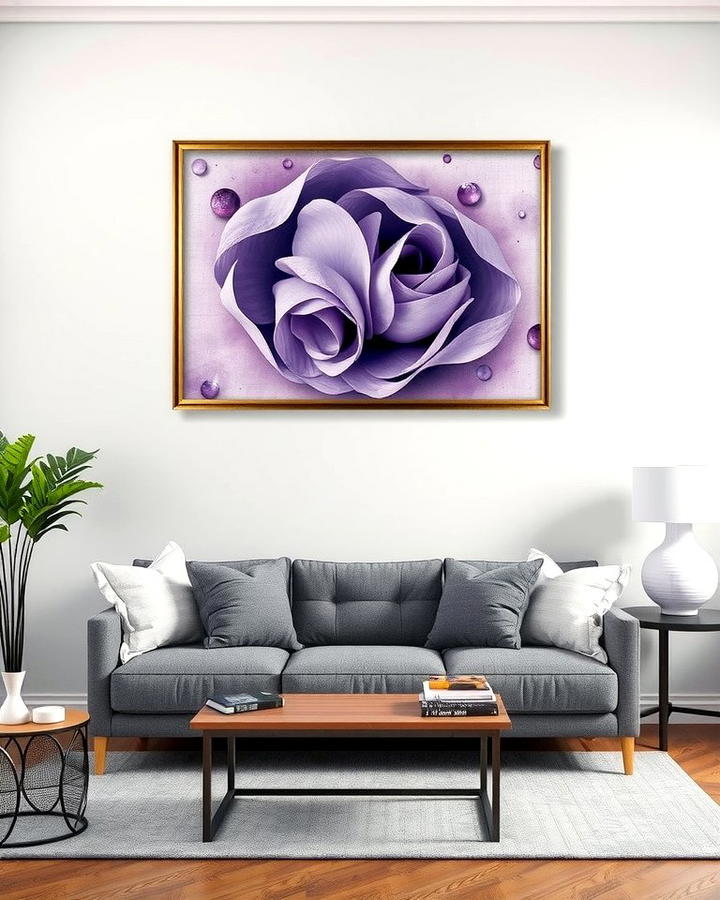 Purple Artwork for a Creative Touch - 25 Purple Living Room Ideas