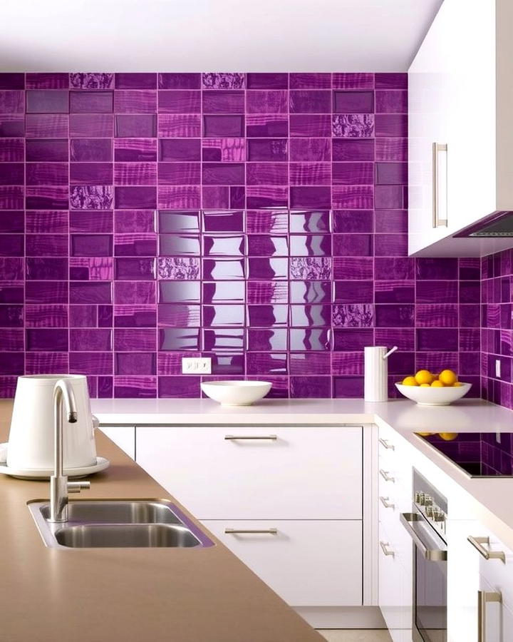 Purple Backsplash - 25 Purple Kitchen Ideas