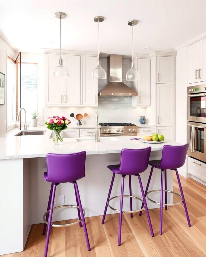 Purple Bar Stools for a Contemporary Twist - 25 Purple Kitchen Ideas