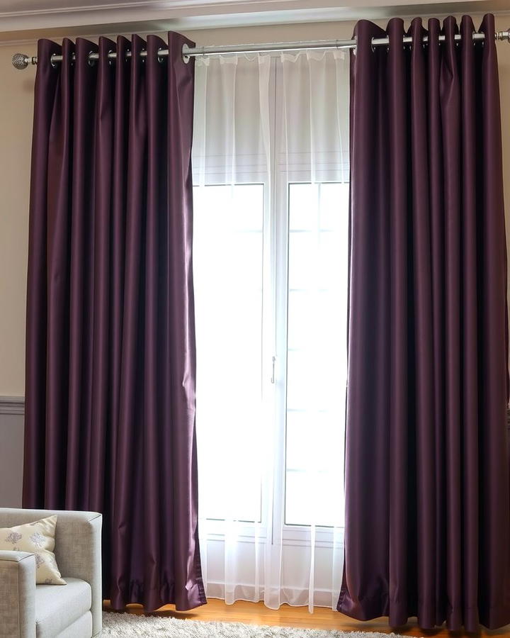 Purple Curtains for a Dramatic Flair - 25 Purple Living Room Ideas