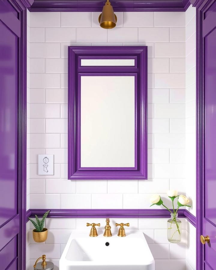 Purple Framed Mirrors - 25 Purple Bathroom Ideas